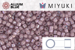 MIYUKI Delica® Seed Beads (DB1791) 11/0 Round - White Lined Smokey Amethyst AB - Haga Click en la Imagen para Cerrar
