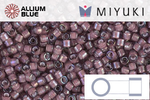MIYUKI Delica® Seed Beads (DB1792) 11/0 Round - White Lined Dark Smokey Amethyst AB - Haga Click en la Imagen para Cerrar