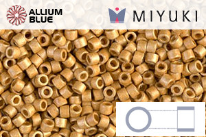 MIYUKI Delica® Seed Beads (DB1832F) 11/0 Round - DURACOAT Galvanized Gold Frosted - Click Image to Close