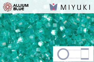 MIYUKI Delica® Seed Beads (DB1869) 11/0 Round - Silk Green Turquoise AB - Click Image to Close