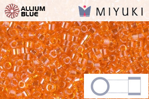 MIYUKI Delica® Seed Beads (DB1887) 11/0 Round - Transparent Deep Orange Luster