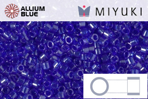 MIYUKI Delica® Seed Beads (DB1896) 11/0 Round - Transparent Vivid Cobalt Luster - Haga Click en la Imagen para Cerrar