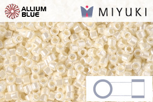 MIYUKI Delica® Seed Beads (DB1900) 11/0 Round - Crystal Antique Ivory Ceylon - Click Image to Close