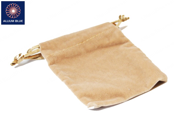 Velvet Pouch, Velvet, Khaki / Light Brown, 9 x 7.5cm - Haga Click en la Imagen para Cerrar