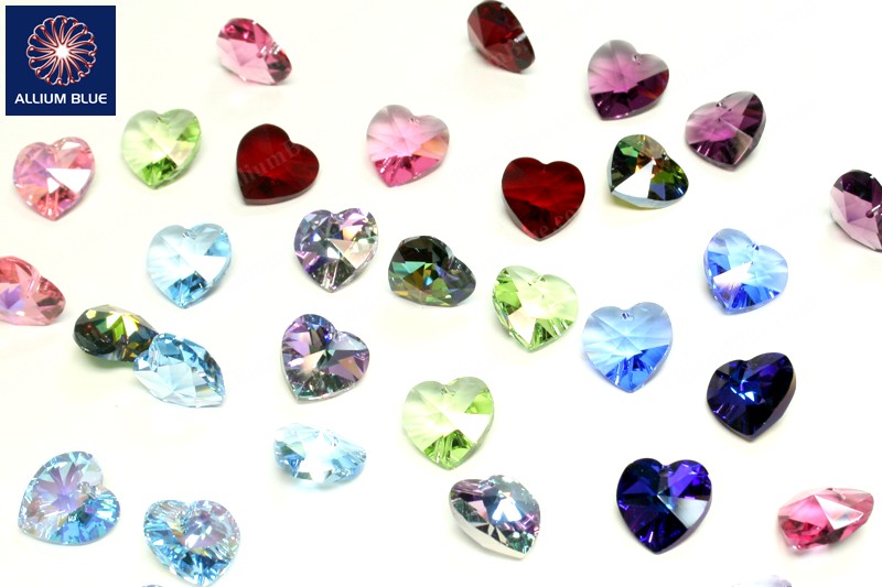 Swarovski Heart Pendant 14.4x14mm - Mixed Colors - Click Image to Close