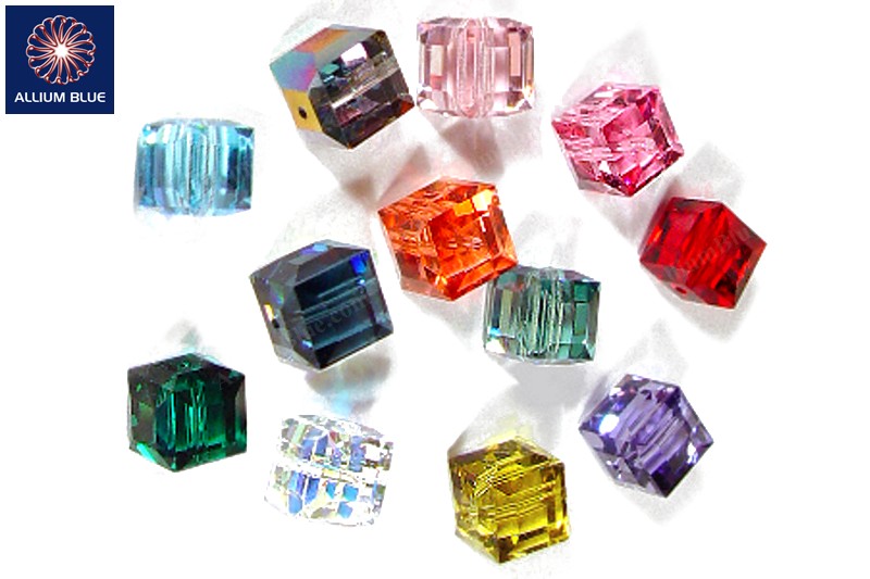 Swarovski Cube Bead (5601) 4mm - Mixed Colors - 關閉視窗 >> 可點擊圖片