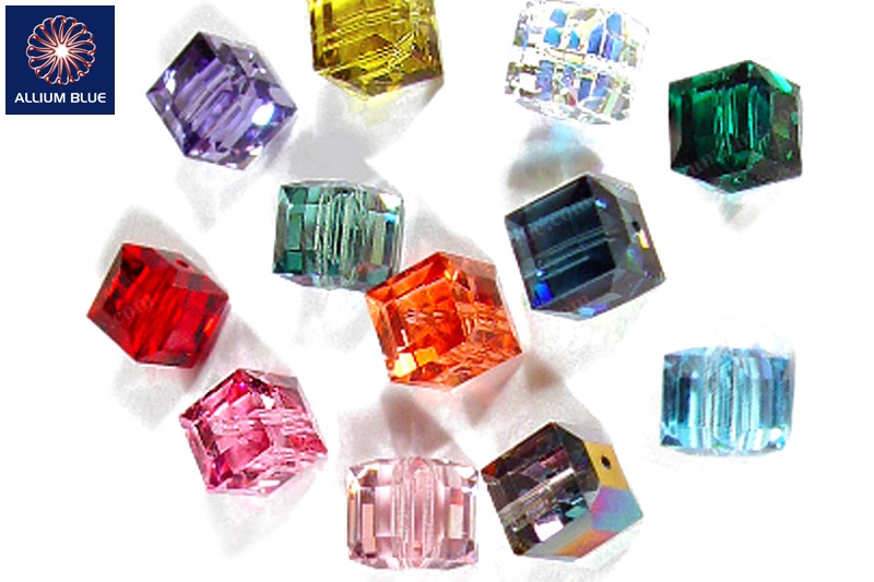 Swarovski Cube Bead (5601) 6mm - Mixed Colors - 關閉視窗 >> 可點擊圖片