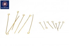 Golden Brass Eyepin - Various Sizes, Gauge 22 (0.6mm), Golden Brass