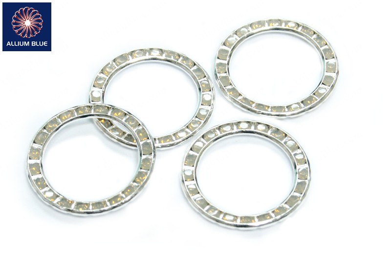 Swarovski Circle Multi Stone Settings (37720), PP18, Plated, 001, With Stones in PP18 - Light Grey Opal - Click Image to Close