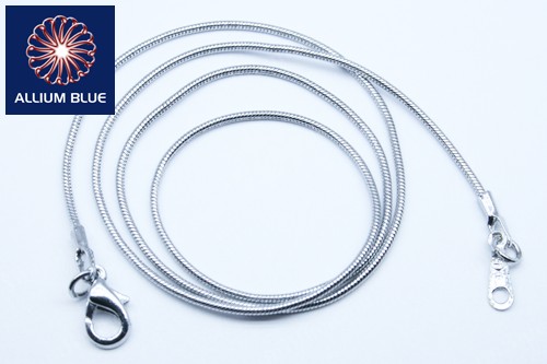 Snake Chain, 1mm Diameter Necklace, Plated Brass, Silver Color, 16inch - 關閉視窗 >> 可點擊圖片