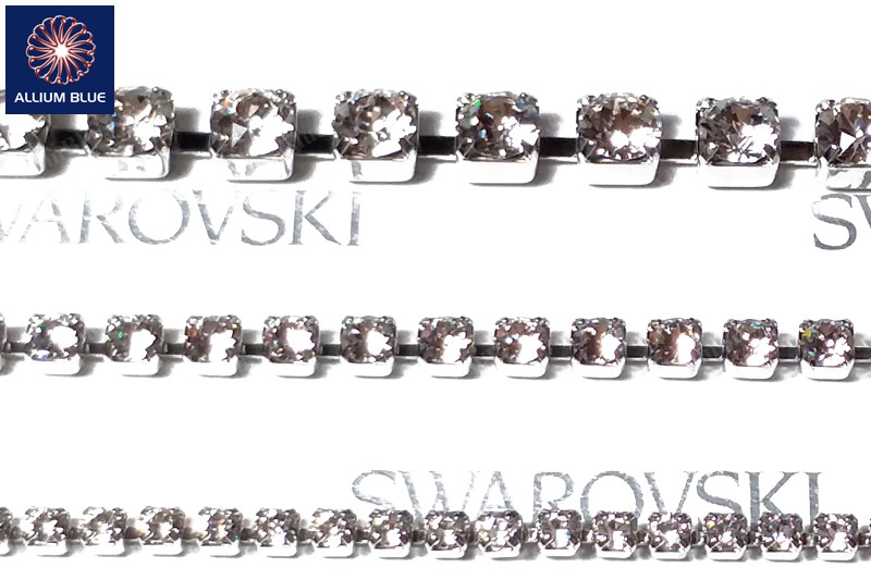 Swarovski Round Cupchain (27004) PP18, Rhodium Plated - Clear Crystal - 关闭视窗 >> 可点击图片