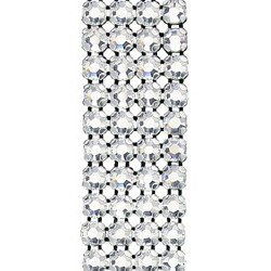 Swarovski Flat Back Banding (55500), Silver Plated Casing, With Stones in SS12 - Clear Crystal - Click Image to Close