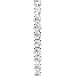 Swarovski Flat Back Banding (55501), Silver Plated Casing, With Stones in SS12 - Crystal Effects - Haga Click en la Imagen para Cerrar